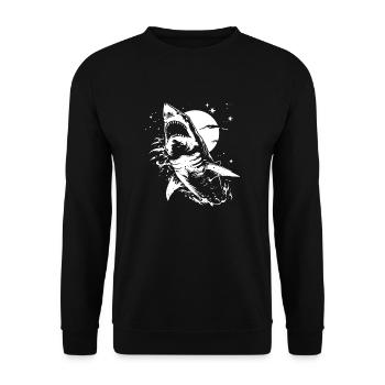 Shark Moon Stars - Unisex Sweatshirt - black - Front - Alina (178cm) & Michal (187cm)