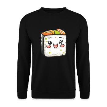 Bande dessinée de sushi drôle - Sweat-shirt Unisexe - noir - Devant - Alina (178cm) & Michal (187cm)