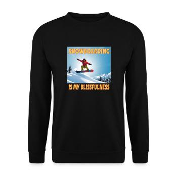 Snowboarding is my Blissfulness - Unisex Sweatshirt - black - Front - Alina (178cm) & Michal (187cm)