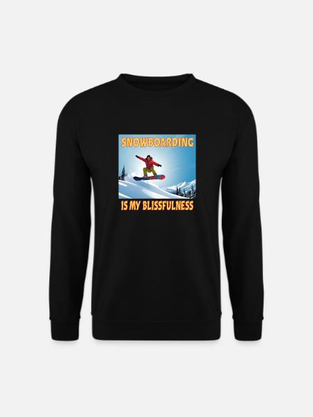 Snowboarden ist meine Glückseligkeit - Unisex Pullover - Schwarz