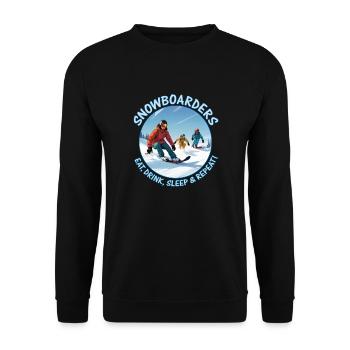 Snowboarders Eat, Drink, Sleep & Repeat! - Unisex Sweatshirt - black - Front - Alina (178cm) & Michal (187cm)