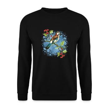 Bunter Vogel - Unisex Pullover - Schwarz - Vorne - Alina (178cm) & Michal (187cm)