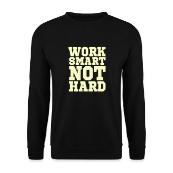 Positive quote MOTIVATION WORK SMART NOT HARD - Unisex Sweatshirt - black - Front - Alina (178cm) & Michal (187cm)