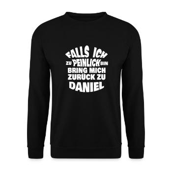 Jungesellenabschied Daniel - Unisex Pullover - Schwarz - Vorne - Alina (178cm) & Michal (187cm)
