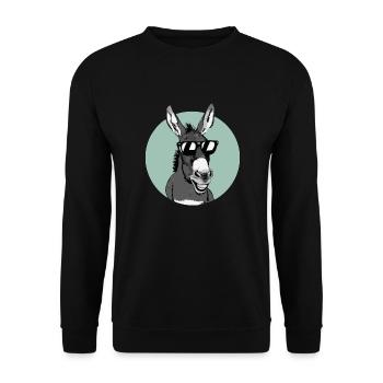 Donkey Donkey Mule Muli - Unisex Sweatshirt - black - Front - Alina (178cm) & Michal (187cm)