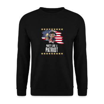 Feiern Sie wie ein Patriot George Bär - Unisex Pullover - Schwarz - Vorne - Alina (178cm) & Michal (187cm)