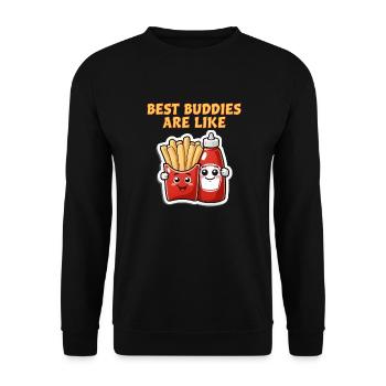 Best Buddies Are Like - Unisex Sweatshirt - black - Front - Alina (178cm) & Michal (187cm)
