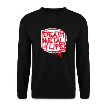 Heavy Death Metal 4 Life Hard Rock Cool Graffiti - Unisex Pullover - Schwarz - Vorne - Alina (178cm) & Michal (187cm)
