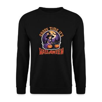 Candy time its Halloween - Unisex Sweatshirt - black - Front - Alina (178cm) & Michal (187cm)