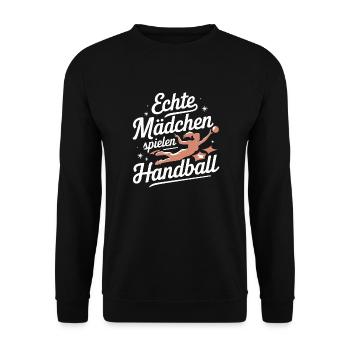 Handball players Handball Sports Handball players - Unisex Sweatshirt - black - Front - Alina (178cm) & Michal (187cm)