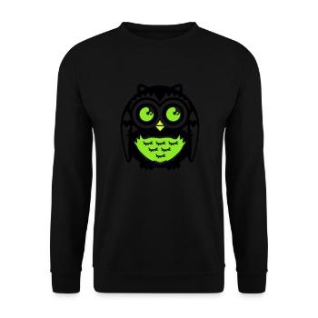 Eule - Unisex Pullover - Schwarz - Vorne - Alina (178cm) & Michal (187cm)