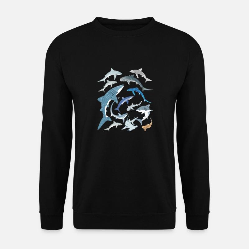 Tigerhai Blauhai Walhai Haiarten - Unisex Pullover - Schwarz