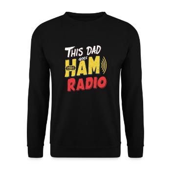 This dad loves ham radio - Unisex Sweatshirt - black - Front - Alina (178cm) & Michal (187cm)