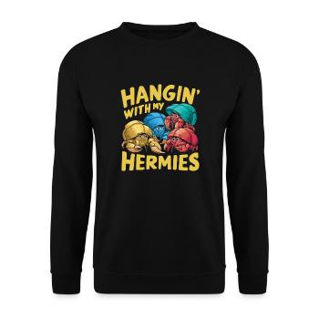 Sur la route avec mes Hermies - Sweat-shirt Unisexe - noir - Devant - Alina (178cm) & Michal (187cm)