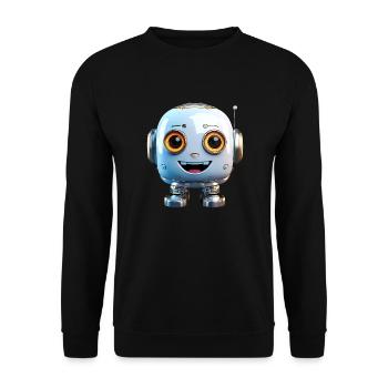 Roboter für Nerds und alle die auf Technik stehen - Unisex Pullover - Schwarz - Vorne - Alina (178cm) & Michal (187cm)