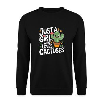 Cactus Cacti Desert Plant - Unisex Sweatshirt - black - Front - Alina (178cm) & Michal (187cm)