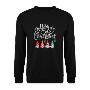 Merry christmas gnomes - Unisex Sweatshirt - black - Front - Alina (178cm) & Michal (187cm)