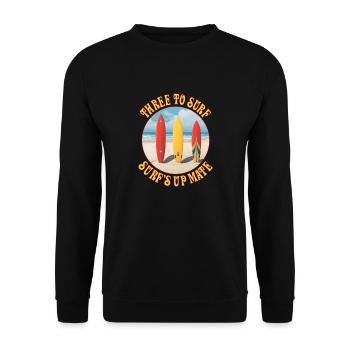 Three to Surf Surf's up Mate - Unisex Sweatshirt - black - Front - Alina (178cm) & Michal (187cm)