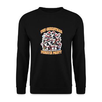 La fête des pingouins de Noël - Sweat-shirt Unisexe - noir - Devant - Alina (178cm) & Michal (187cm)