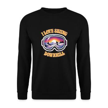 I Love Skiing Downhill - Unisex Sweatshirt - black - Front - Alina (178cm) & Michal (187cm)