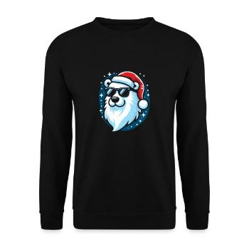 Christmas Cool Polar Bear Head - Unisex Sweatshirt - black - Front - Alina (178cm) & Michal (187cm)