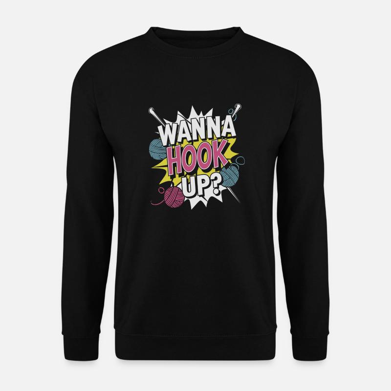 Humorvolle Strickkunst - Unisex Pullover - Schwarz