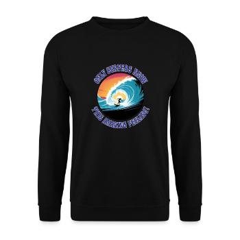 Only Surfers Knows this Amazing Feeling - Unisex Sweatshirt - black - Front - Alina (178cm) & Michal (187cm)