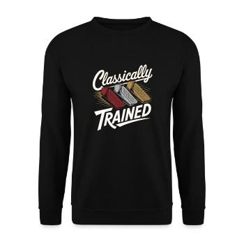 Retro-Spruch für Auto-Fans - Unisex Pullover - Schwarz - Vorne - Alina (178cm) & Michal (187cm)