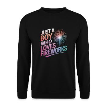 Pyrotechnics Fireworks Pyrotechnics - Unisex Sweatshirt - black - Front - Alina (178cm) & Michal (187cm)