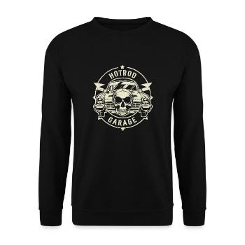 Hotrod garage - Unisex Sweatshirt - black - Front - Alina (178cm) & Michal (187cm)