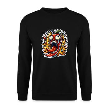 Real Hot Pepper - Unisex Pullover - Schwarz - Vorne - Alina (178cm) & Michal (187cm)
