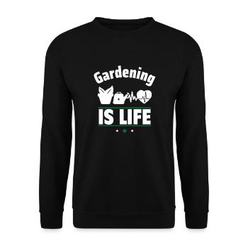 Gardening is life - Unisex Sweatshirt - black - Front - Alina (178cm) & Michal (187cm)