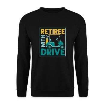 Retraité avec Drive Golfer Golf - Sweat-shirt Unisexe - noir - Devant - Alina (178cm) & Michal (187cm)