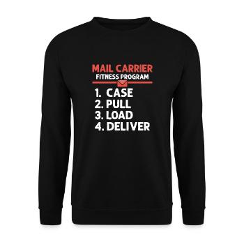 Mail Carrier Fitness Program Mail Postal Worker - Unisex Sweatshirt - black - Front - Alina (178cm) & Michal (187cm)