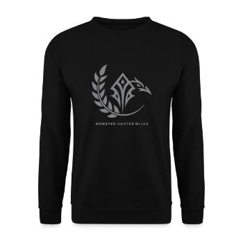 Epic Monster Hunter Wilds Tribal Fantasy Design - Unisex Pullover - Schwarz - Vorne - Alina (178cm) & Michal (187cm)