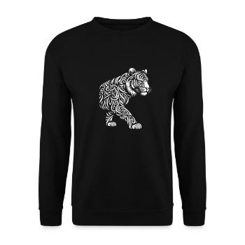 Tribal Tiger - Unisex Sweatshirt - black - Front - Alina (178cm) & Michal (187cm)