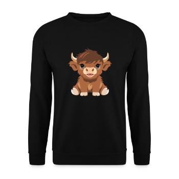 Mignon bébé vache des hautes terres - Sweat-shirt Unisexe - noir - Devant - Alina (178cm) & Michal (187cm)