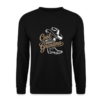 Coole Line Dance Oma. Oma hat Freude am Tanzen - Unisex Pullover - Schwarz - Vorne - Alina (178cm) & Michal (187cm)