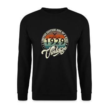 Vintage 1929 Best of 1929 - 96 Year Old Birthday - Unisex Sweatshirt - black - Front - Alina (178cm) & Michal (187cm)