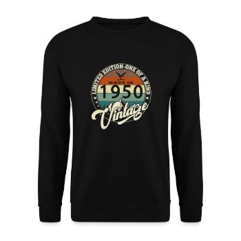 Vintage 1950 meilleur de 1950 - annif 75 ans - Sweat-shirt Unisexe - noir - Devant - Alina (178cm) & Michal (187cm)