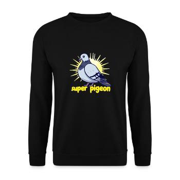 Super-Taube - Unisex Pullover - Schwarz - Vorne - Alina (178cm) & Michal (187cm)