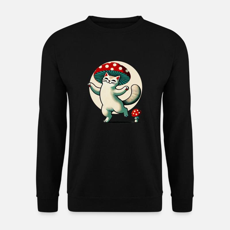 Pilz Kätzchen Katze - Unisex Pullover - Schwarz