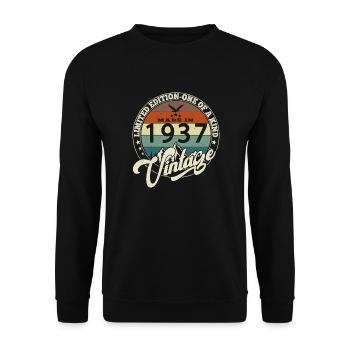 Vintage 1937 Best of 1937 - 88 Year Old Birthday - Unisex Sweatshirt - black - Front - Alina (178cm) & Michal (187cm)