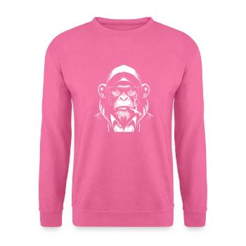 Affe in der Kapuze - Unisex Pullover - Pink - Vorne