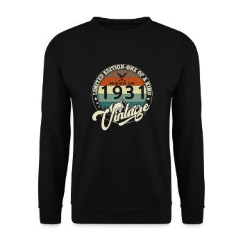 Vintage 1931 meilleur de 1931 - annif 94 ans - Sweat-shirt Unisexe - noir - Devant - Alina (178cm) & Michal (187cm)