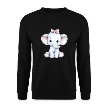 Süßer Baby Elefant - Unisex Pullover - Schwarz - Vorne - Alina (178cm) & Michal (187cm)