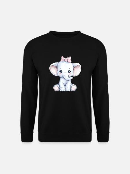Mignon bébé éléphant - Sweat-shirt Unisexe - noir