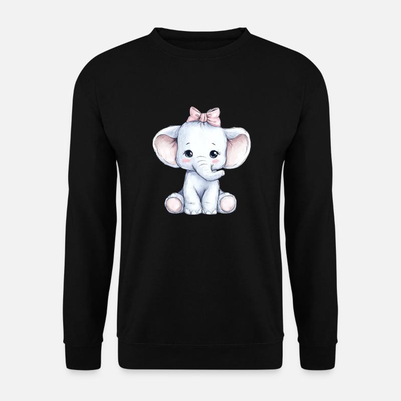 Cute Baby Elephant - Unisex Sweatshirt - black