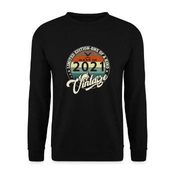 Vintage 2021 meilleur de 2021 - annif 4 ans - Sweat-shirt Unisexe - noir - Devant - Alina (178cm) & Michal (187cm)