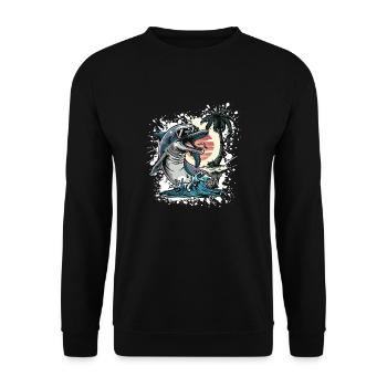 Dolphin Summer Holidays - Unisex Sweatshirt - black - Front - Alina (178cm) & Michal (187cm)
